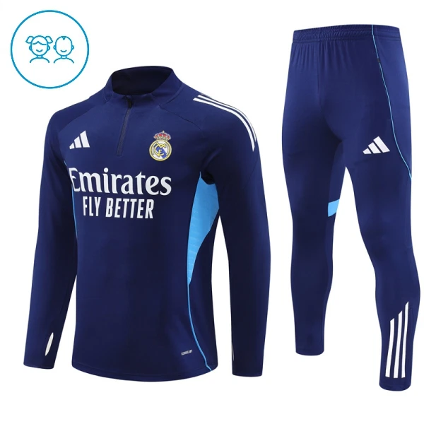 Real Madrid Träningströjasats Quarter-Zip Barn 2025/26 Navy