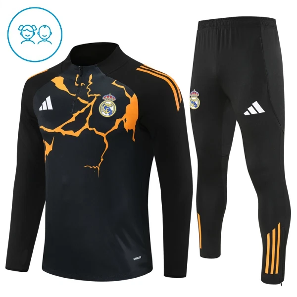 Real Madrid Träningströjasats Quarter-Zip Barn 2025/26 Svart