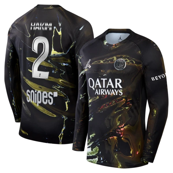 Paris Saint-Germain Hakimi 2 Night Fotbollströja 2025/26 Långärmad