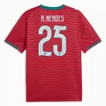 Portugal Nuno Mendes 25 Fotbollströja Hemma VM 2026