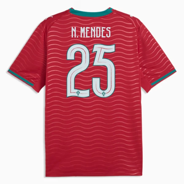 Portugal Nuno Mendes 25 Fotbollströja Hemma VM 2026