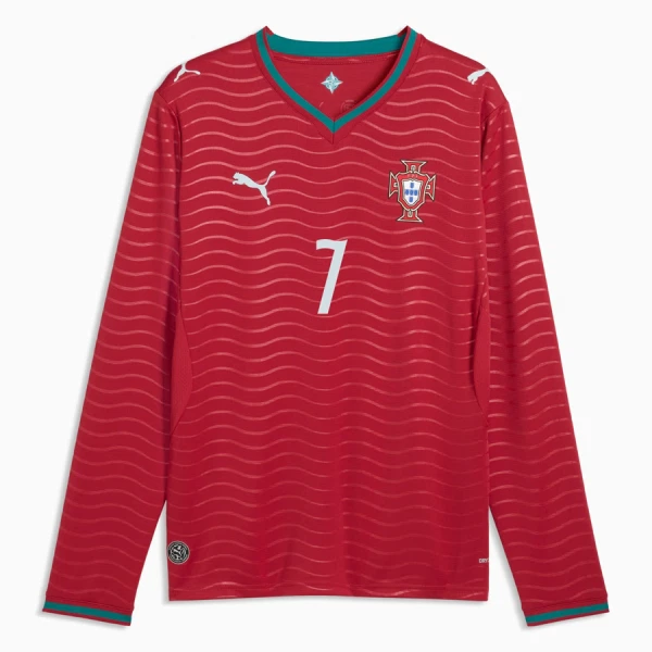 Portugal Ronaldo 7 Fotbollströja Hemma VM 2026 Långärmad