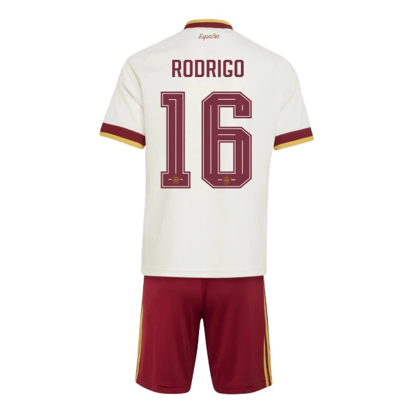 Spanien Rodrigo 16 Fotbollströja Barn Borta VM 2026