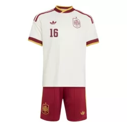 Spanien Rodrigo 16 Fotbollströja Barn Borta VM 2026