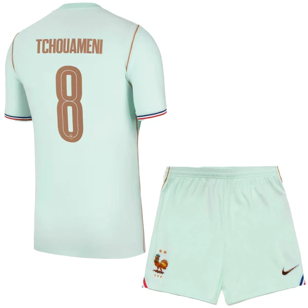 Frankrike Tchouaméni 8 Fotbollströja Barn Borta VM 2026