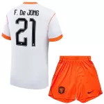 Holland Frenkie de Jong 21 Fotbollströja Barn Borta VM 2026