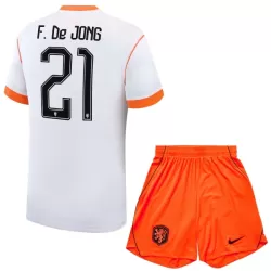 Holland Frenkie de Jong 21 Fotbollströja Barn Borta VM 2026