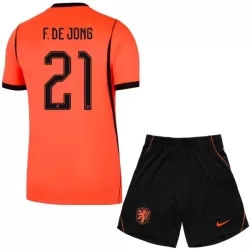Holland Frenkie de Jong 21 Fotbollströja Barn Hemma VM 2026