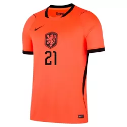 Holland Frenkie de Jong 21 Fotbollströja Barn Hemma VM 2026