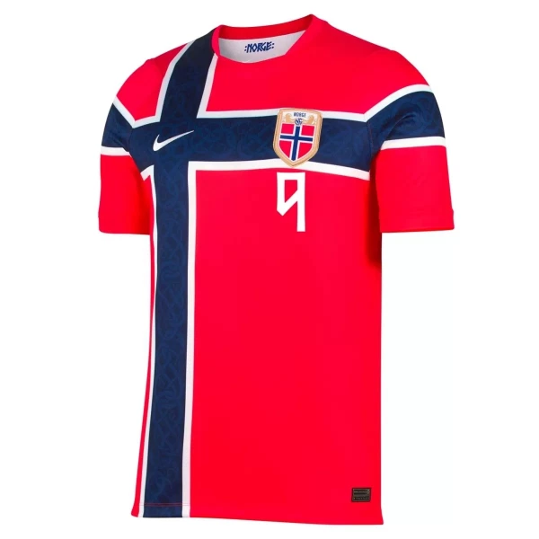 Norge Haaland 9 Fotbollströja Barn Hemma VM 2026