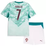 Portugal Ronaldo 7 Fotbollströja Barn Borta VM 2026