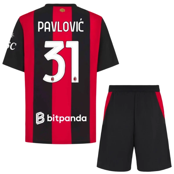 AC Milan Pavlovic 31 Fotbollströja Barn Hemma 2026/27