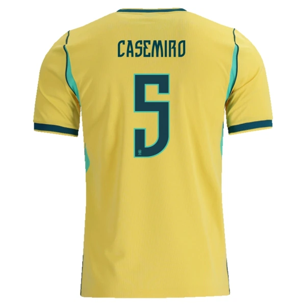 Brasilien Casemiro 5 Fotbollströja Hemma VM 2026 Brasilien Casemiro 5 Fotbollströja Hemma VM 2026