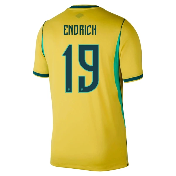 Brasilien Endrick 19 Fotbollströja Hemma VM 2026 Brasilien Endrick 19 Fotbollströja Hemma VM 2026