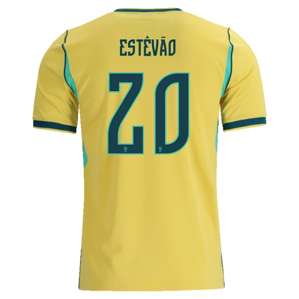 Brasilien Estevao 20 Fotbollströja Hemma VM 2026