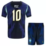 Brasilien Pele 10 Fotbollströja Barn Borta VM 2026