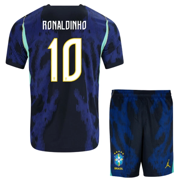 Brasilien Ronaldinho 10 Fotbollströja Barn Borta VM 2026 Brasilien Ronaldinho 10 Fotbollströja Barn Borta VM 2026