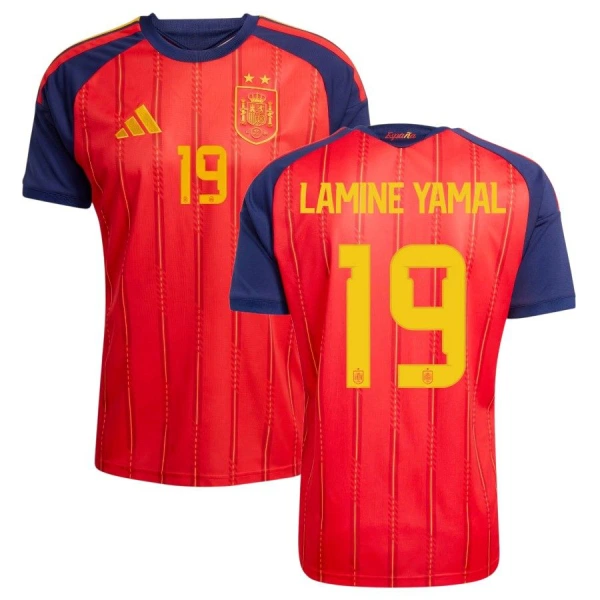 Spanien 2 Stars Lamine Yamal 19 Fotbollströja Hemma VM 2026 Spanien 2 Stars Lamine Yamal 19 Fotbollströja Hemma VM 2026