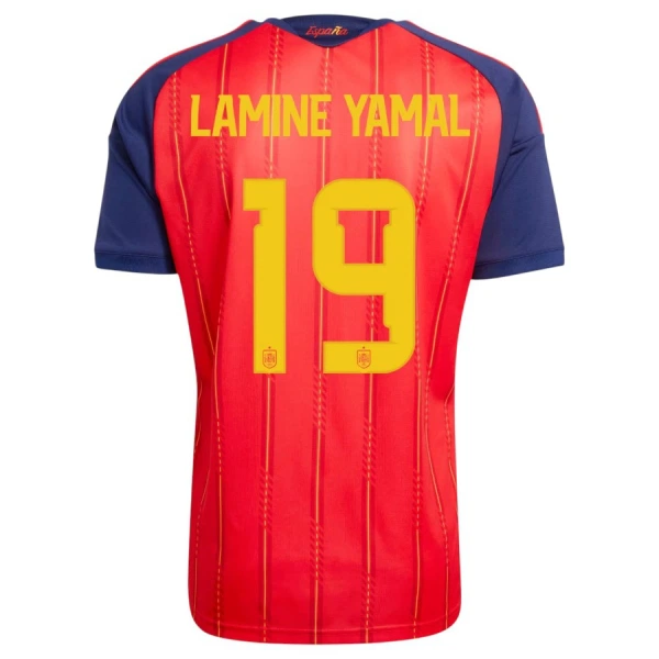 Spanien 2 Stars Lamine Yamal 19 Fotbollströja Hemma VM 2026