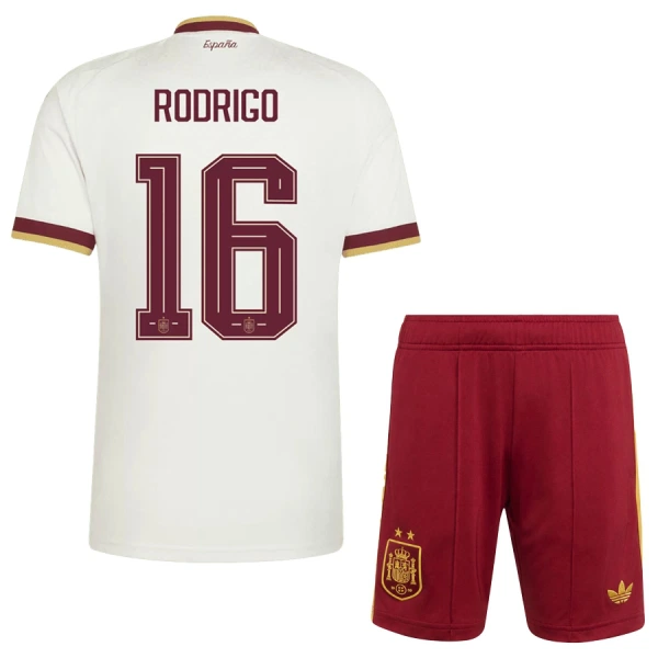 Spanien 2 Stars Rodrigo 16 Fotbollströja Barn Borta VM 2026 Spanien 2 Stars Rodrigo 16 Fotbollströja Barn Borta VM 2026