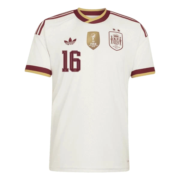 Spanien 2 Stars Rodrigo 16 Fotbollströja Barn Borta VM 2026