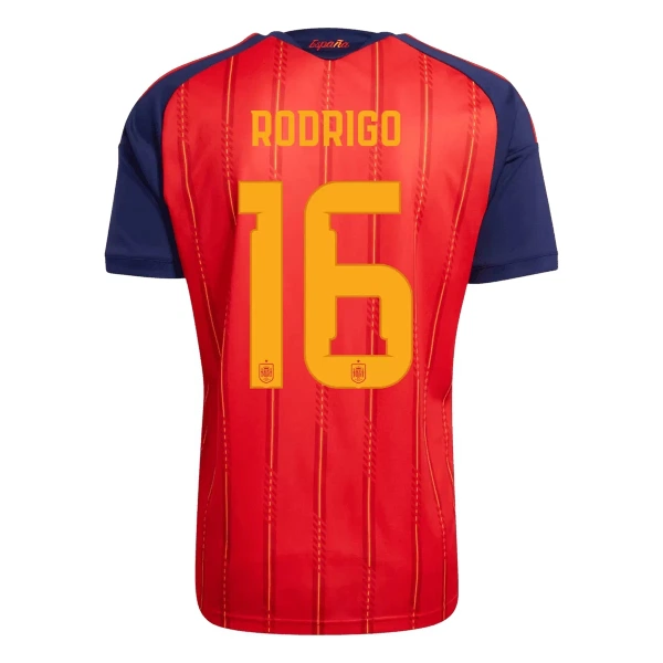 Spanien 2 Stars Rodrigo 16 Fotbollströja Barn Hemma VM 2026