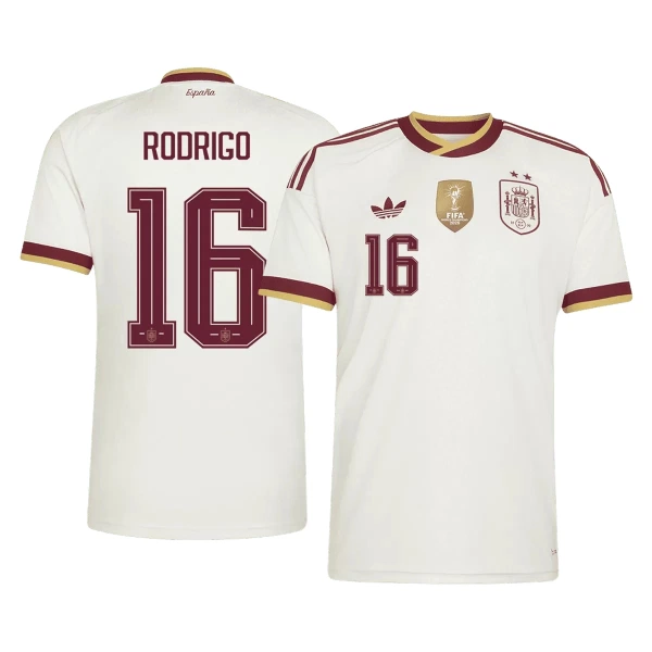 Spanien 2 Stars Rodrigo 16 Fotbollströja Borta VM 2026 Spanien 2 Stars Rodrigo 16 Fotbollströja Borta VM 2026