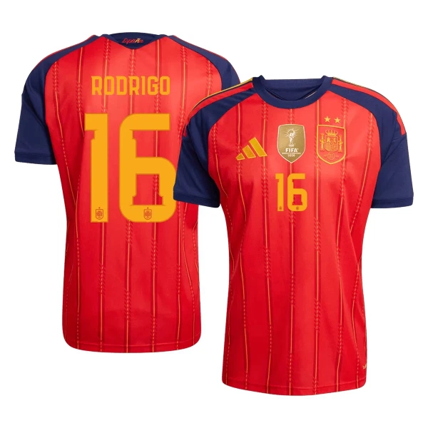Spanien 2 Stars Rodrigo 16 Fotbollströja Hemma VM 2026 Spanien 2 Stars Rodrigo 16 Fotbollströja Hemma VM 2026
