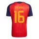 Spanien 2 Stars Rodrigo 16 Fotbollströja Hemma VM 2026