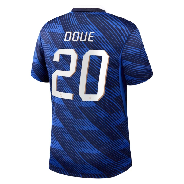 Frankrike Desire Doue 20 Fotbollströja Hemma VM 2026