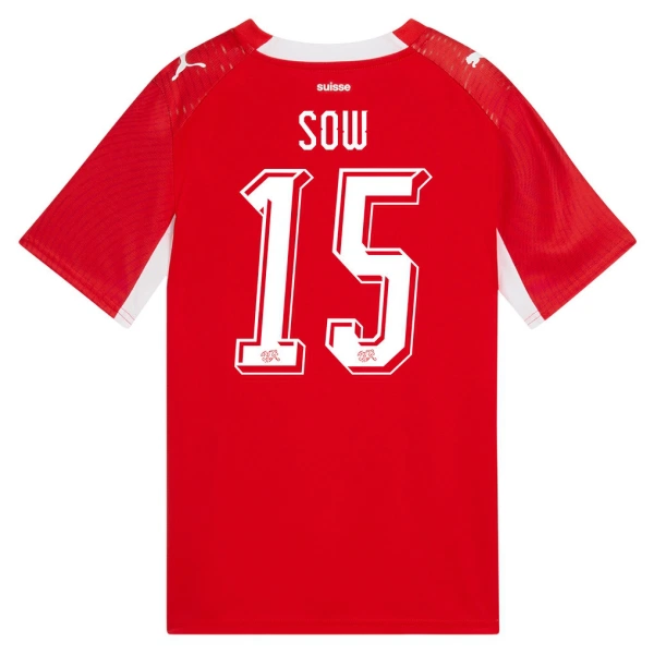 Schweiz Djibril Sow 15 Fotbollströja Hemma VM 2026 Schweiz Djibril Sow 15 Fotbollströja Hemma VM 2026