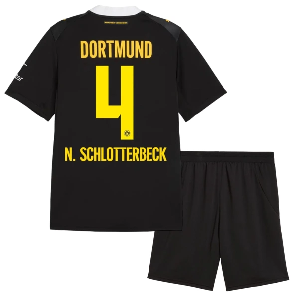 Borussia Dortmund N. Schlotterbeck 4 Fotbollströja Barn Borta 2026/27 Borussia Dortmund N. Schlotterbeck 4 Fotbollströja Barn Borta 2026/27