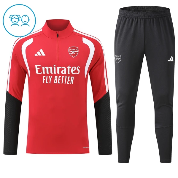 Arsenal Träningströjasats Quarter-Zip Barn 2026/27 Röd