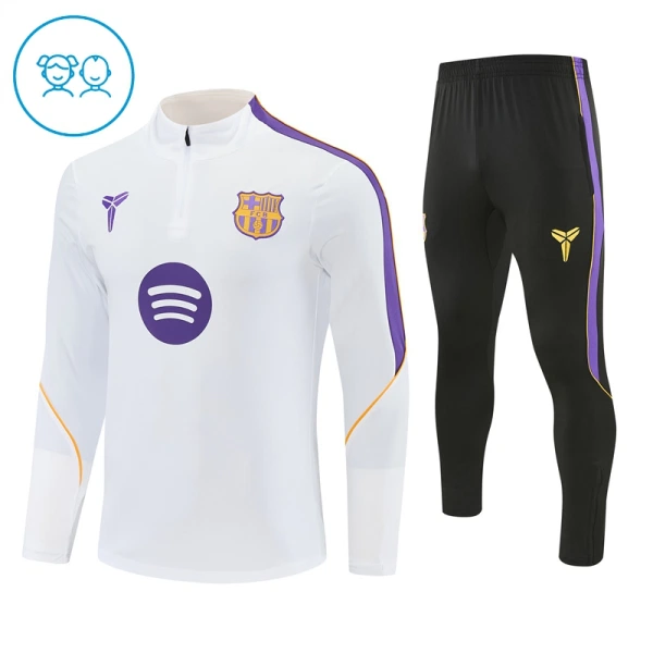 Barcelona Träningströjasats Quarter-Zip Barn 2026/27 Vit Barcelona Träningströjasats Quarter-Zip Barn 2026/27 Vit