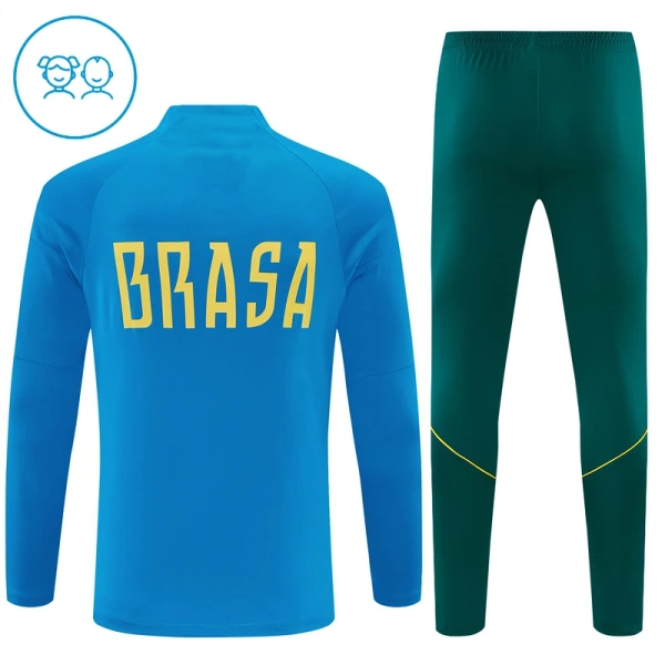 Brasilien Träningströjasats Quarter-Zip Barn 2026/27 Blå