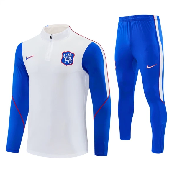 Chelsea Träningströjasats Quarter-Zip 2026/27 Vit Chelsea Träningströjasats Quarter-Zip 2026/27 Vit