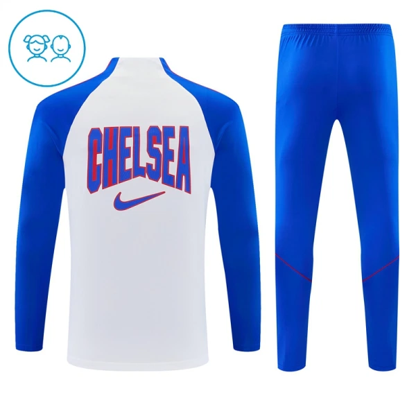Chelsea Träningströjasats Quarter-Zip Barn 2026/27 Vit