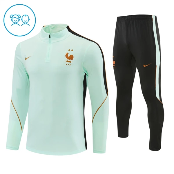 Frankrike Träningströjasats Quarter-Zip Barn 2026/27 Vit