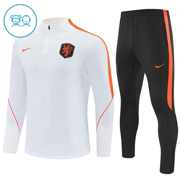 Holland Träningströjasats Quarter-Zip Barn 2026/27 Vit Holland Träningströjasats Quarter-Zip Barn 2026/27 Vit