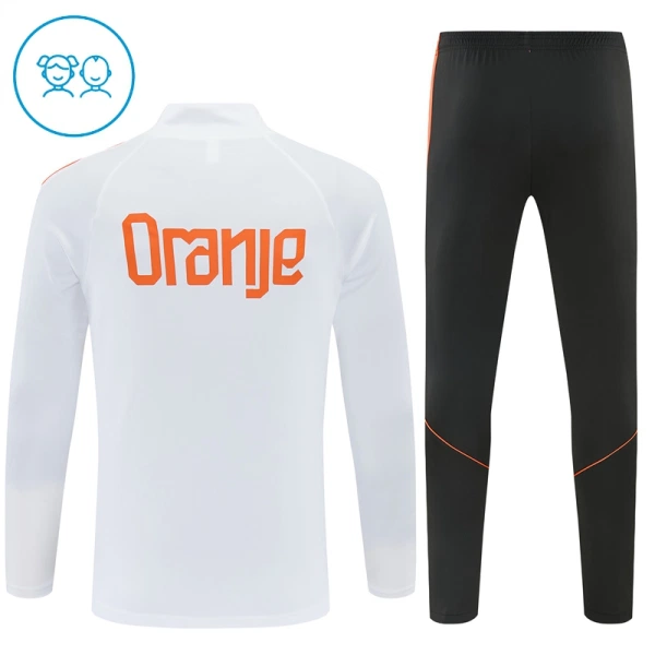 Holland Träningströjasats Quarter-Zip Barn 2026/27 Vit