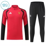 Manchester United Träningströjasats Quarter-Zip Barn 2026/27 Röd