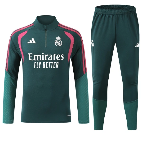 Real Madrid Träningströjasats Quarter-Zip 2026/27 Grön Real Madrid Träningströjasats Quarter-Zip 2026/27 Grön