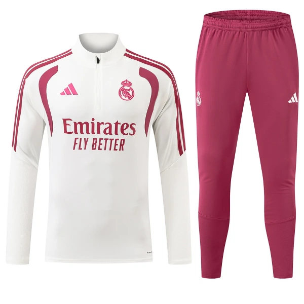 Real Madrid Träningströjasats Quarter-Zip 2026/27 Vit Real Madrid Träningströjasats Quarter-Zip 2026/27 Vit