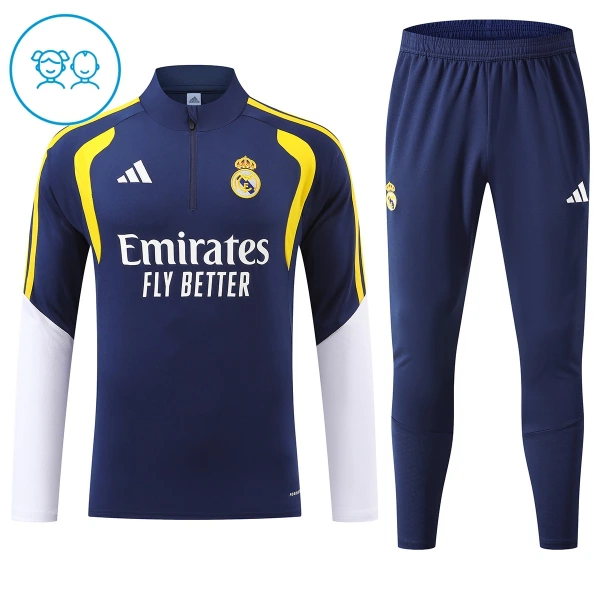Real Madrid Träningströjasats Quarter-Zip Barn 2026/27 Blå Real Madrid Träningströjasats Quarter-Zip Barn 2026/27 Blå