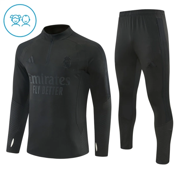 Real Madrid Träningströjasats Quarter-Zip Barn 2026/27 Svart Real Madrid Träningströjasats Quarter-Zip Barn 2026/27 Svart
