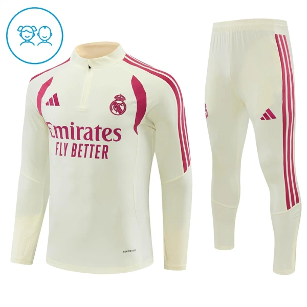 Real Madrid Träningströjasats Quarter-Zip Barn 2026/27 Vit Real Madrid Träningströjasats Quarter-Zip Barn 2026/27 Vit