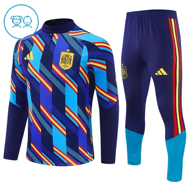 Spanien Träningströjasats Quarter-Zip Barn 2026/27 Blå Spanien Träningströjasats Quarter-Zip Barn 2026/27 Blå