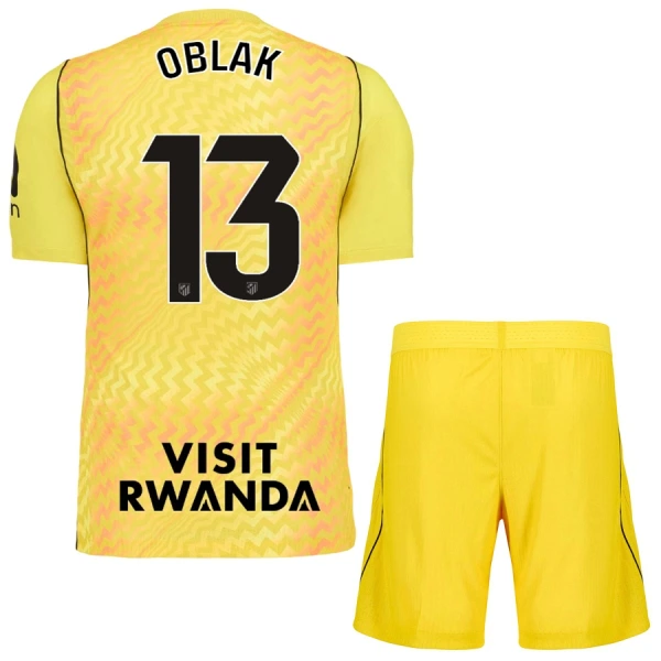 Atlético Madrid Oblak 13 Målvakt Fotbollströja Barn 2026/27 Gul Atlético Madrid Oblak 13 Målvakt Fotbollströja Barn 2026/27 Gul